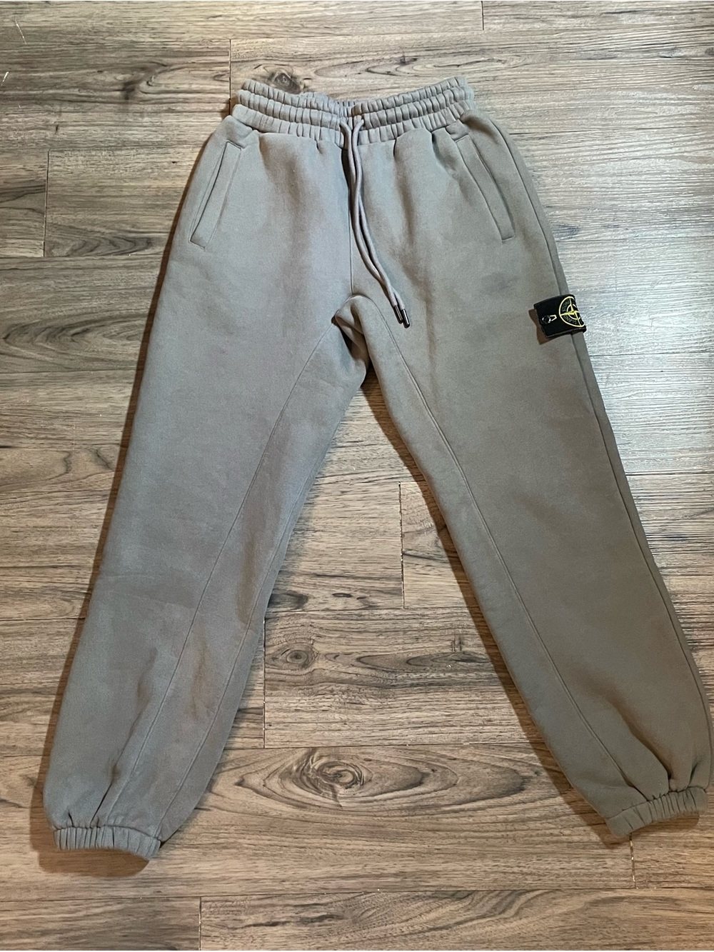 Stone Island Taupe/Olive Jogger Sweatpants - Men's Drawstring Cuffed Pants